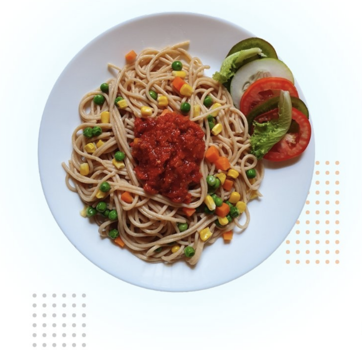 Pasta plate with vegatables